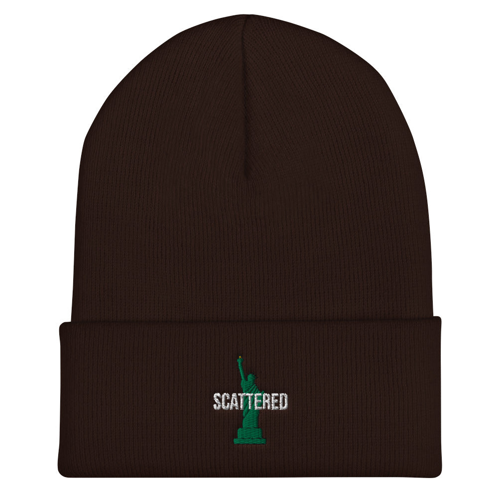 Scattered 2021 Statue of Liberty Logo Embroidered Beanie