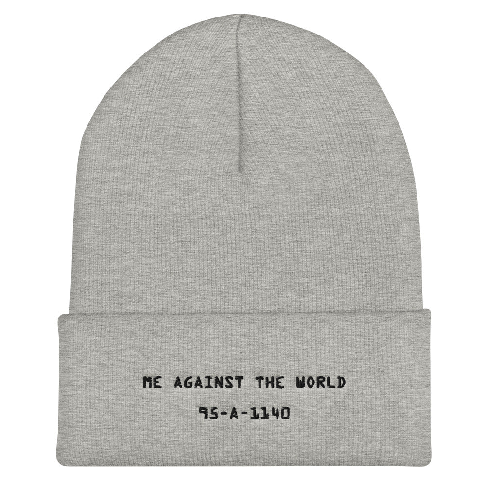 Embroidered Me Against The World Rikers Beanie