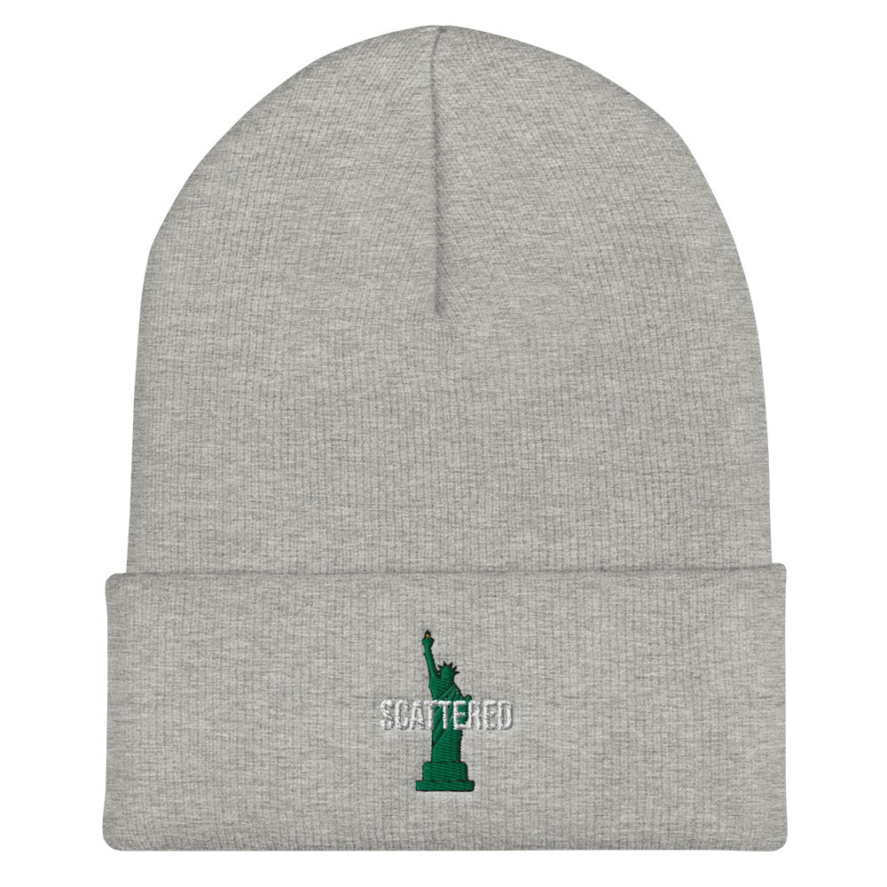 Scattered 2021 Statue of Liberty Logo Embroidered Beanie