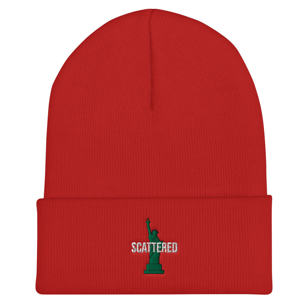 Scattered 2021 Statue of Liberty Logo Embroidered Beanie