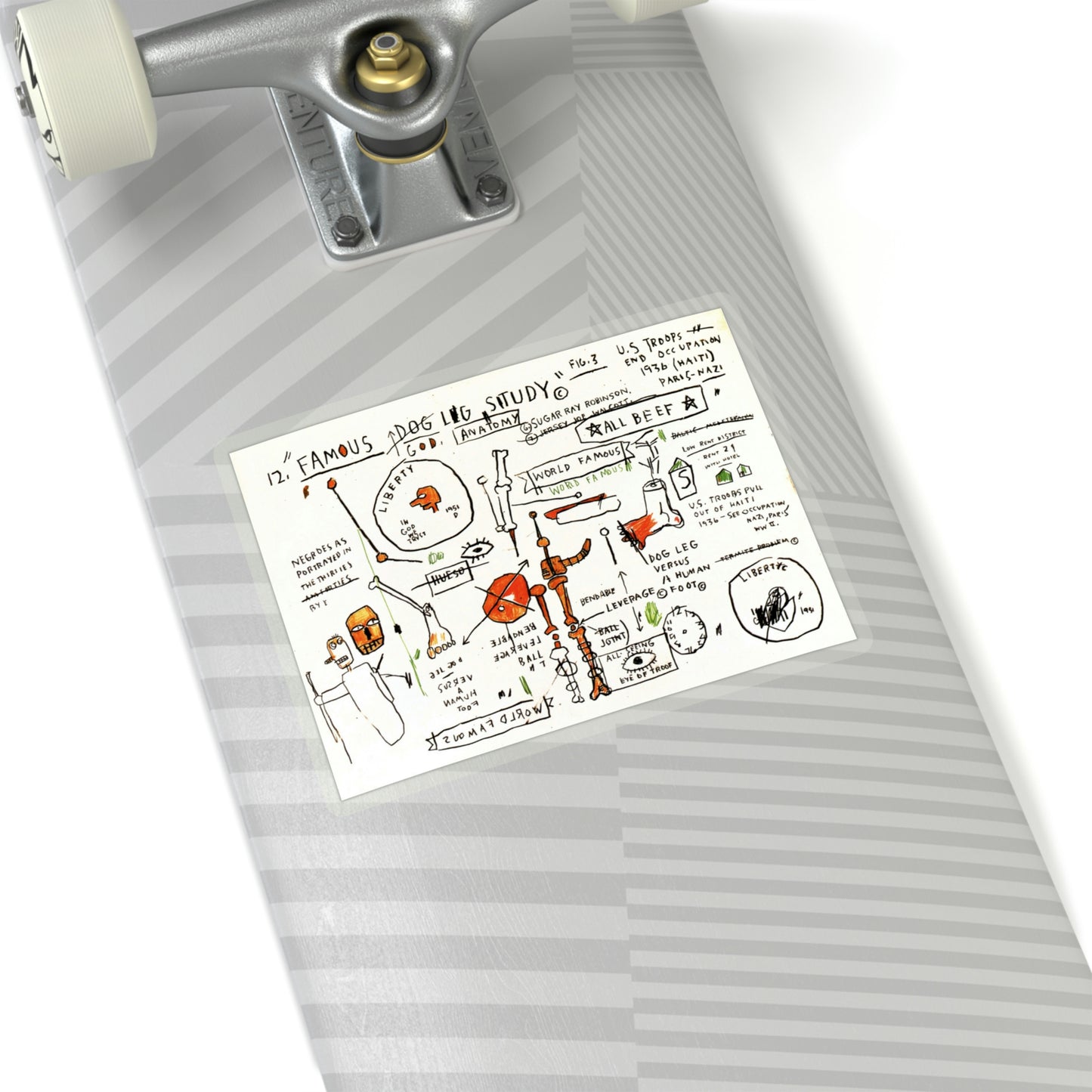 Jean-Michel Basquiat "Dog Leg Study" Artwork Sticker