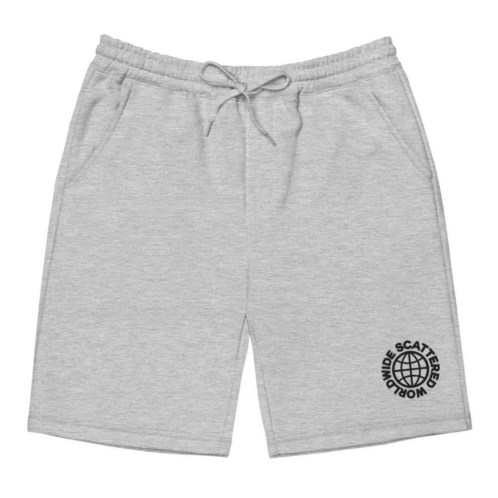 Black Embroidered Worldwide Logo Shorts