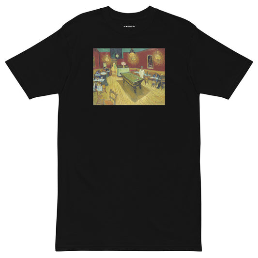 Vincent Van Gogh Le Café de Nuit (The Night Café) Painting Printed Premium Black T-shirt Streetwear