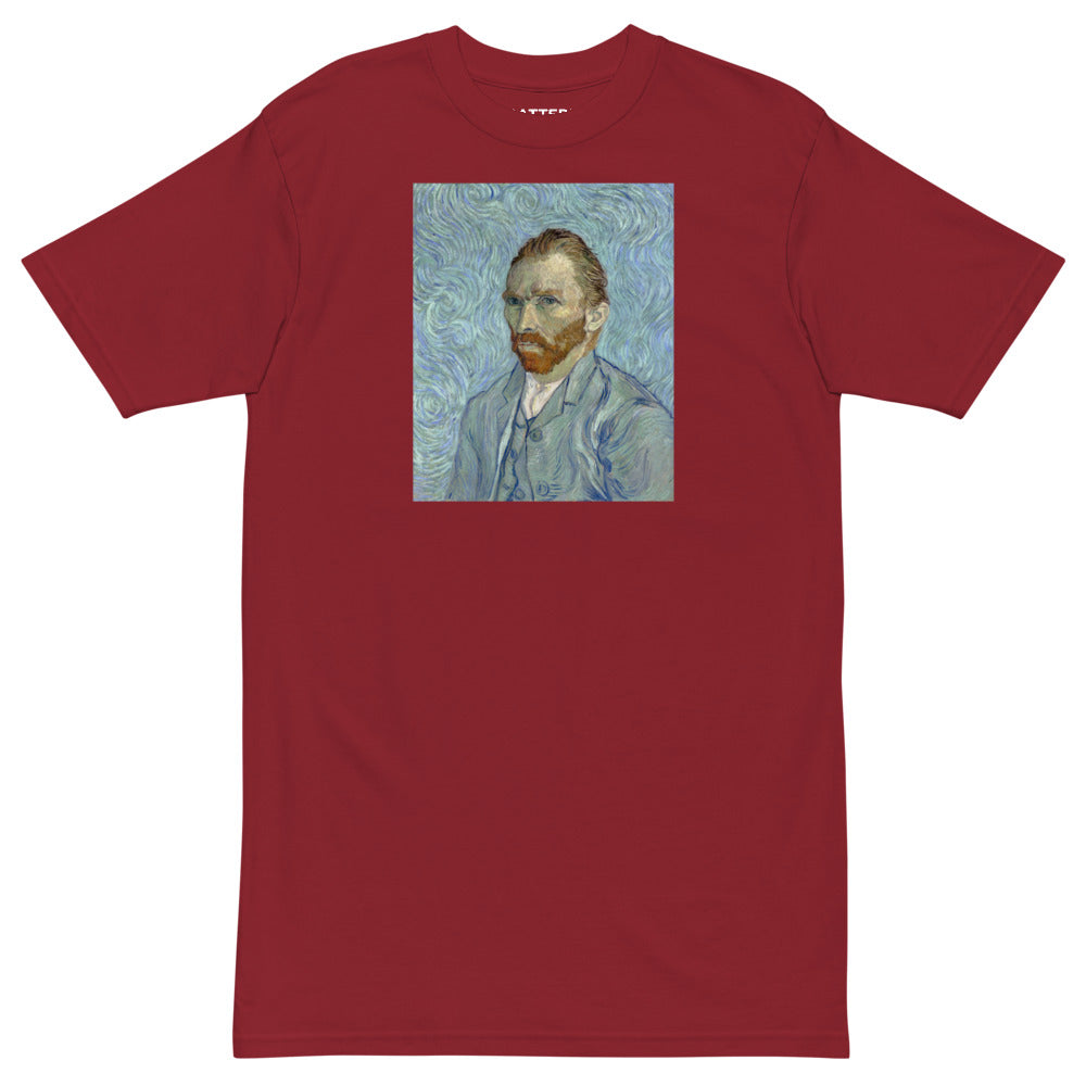 Vincent Van Gogh Self-portrait (1889) Painting Printed Premium Red T-shirt Streetwear
