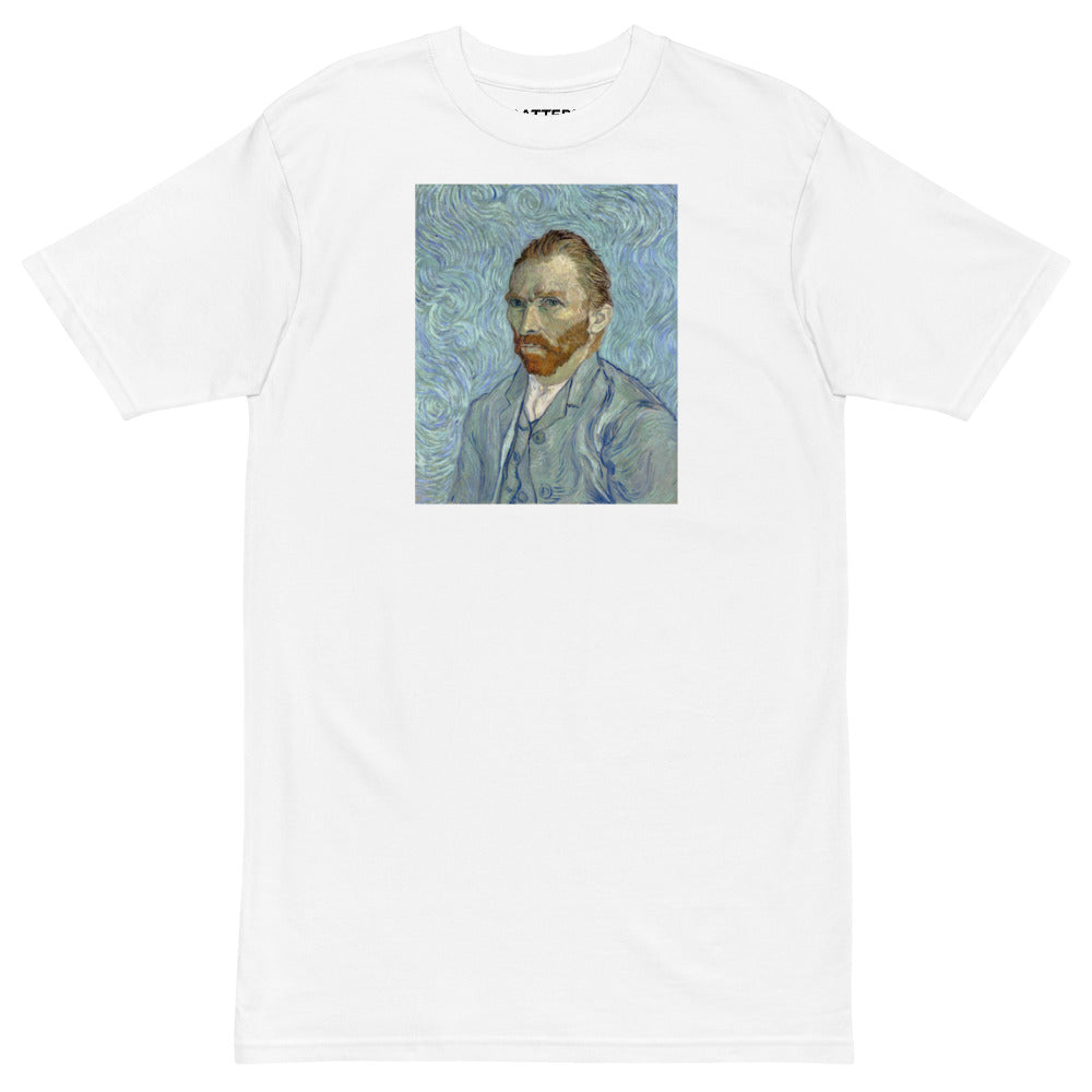 Vincent Van Gogh Self-portrait (1889) Painting Printed Premium White T-shirt Streetwear