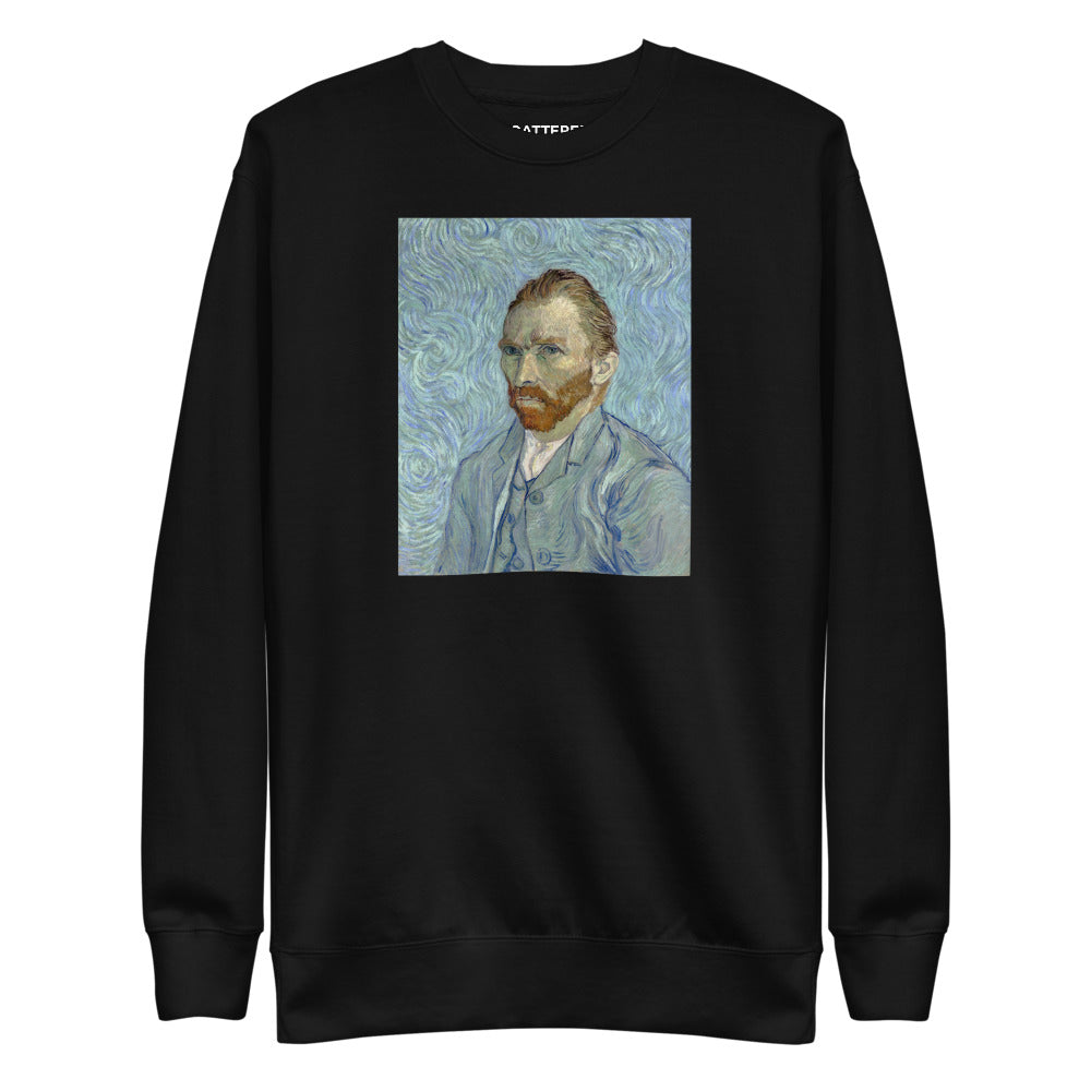 Vincent Van Gogh Self-portrait (1889) Painting Printed Premium Black Crewneck Sweatshirt Streetwear