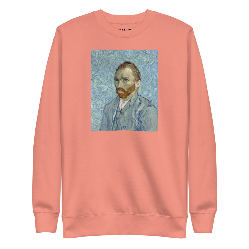 Vincent Van Gogh Self-portrait (1889) Painting Printed Premium Salmon Pink Crewneck Sweatshirt Streetwear