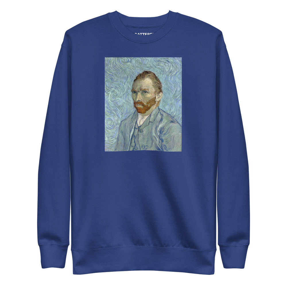 Vincent Van Gogh Self-portrait (1889) Painting Printed Premium Royal Blue Crewneck Sweatshirt Streetwear
