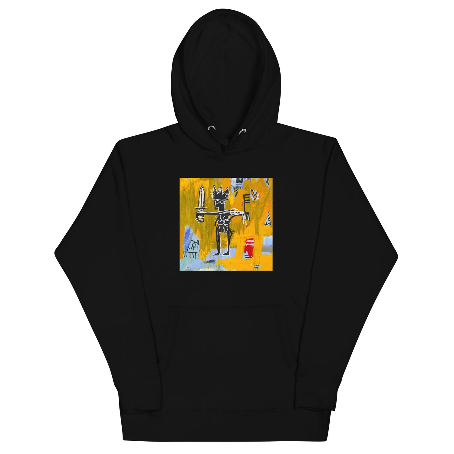 Jean-Michel Basquiat "Julius Caesar on Gold" Artwork Printed Premium Streetwear Sweatshirt Hoodie Black