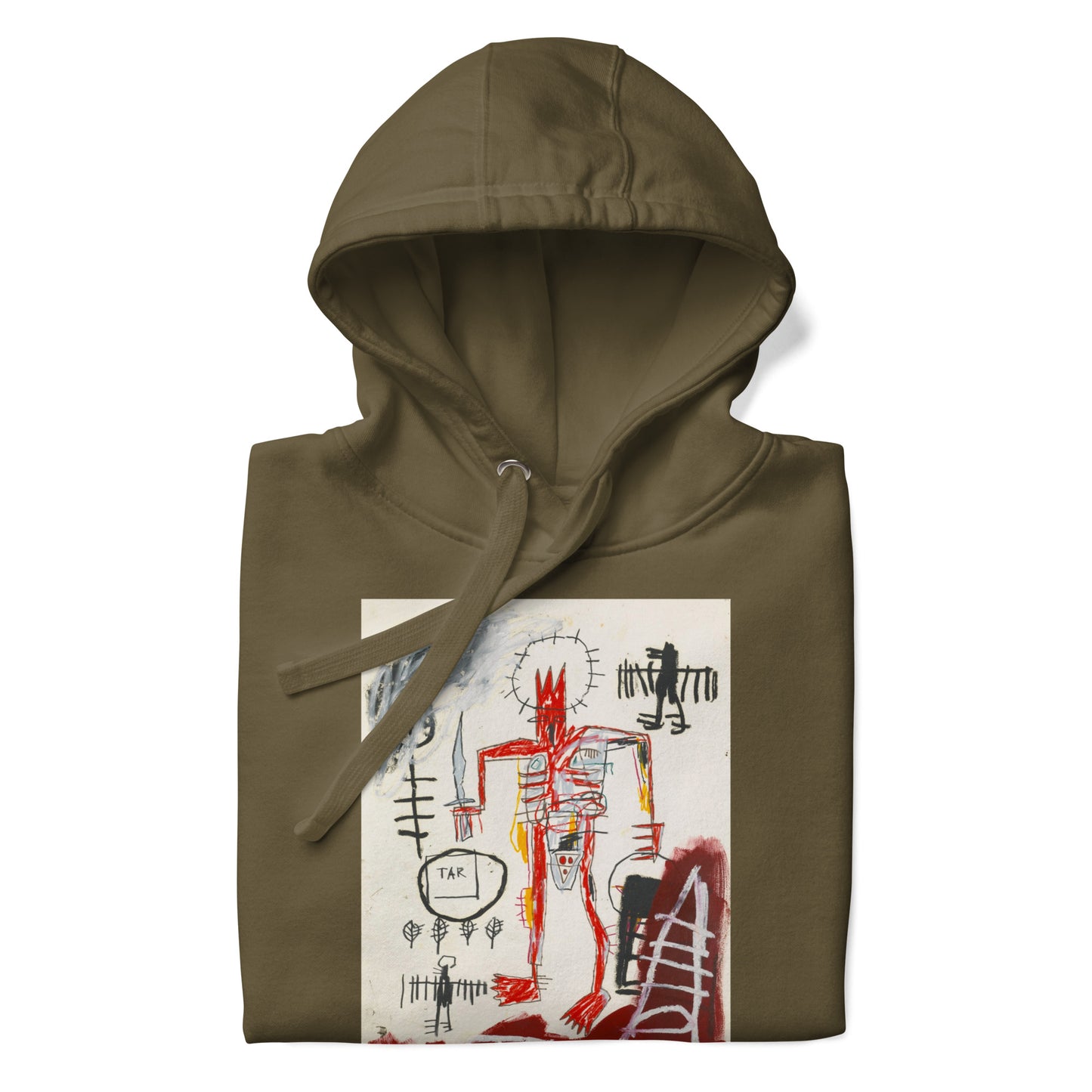 Jean-Michel Basquiat "Untitled" Artwork Printed Premium Streetwear Sweatshirt Hoodie Olive Green