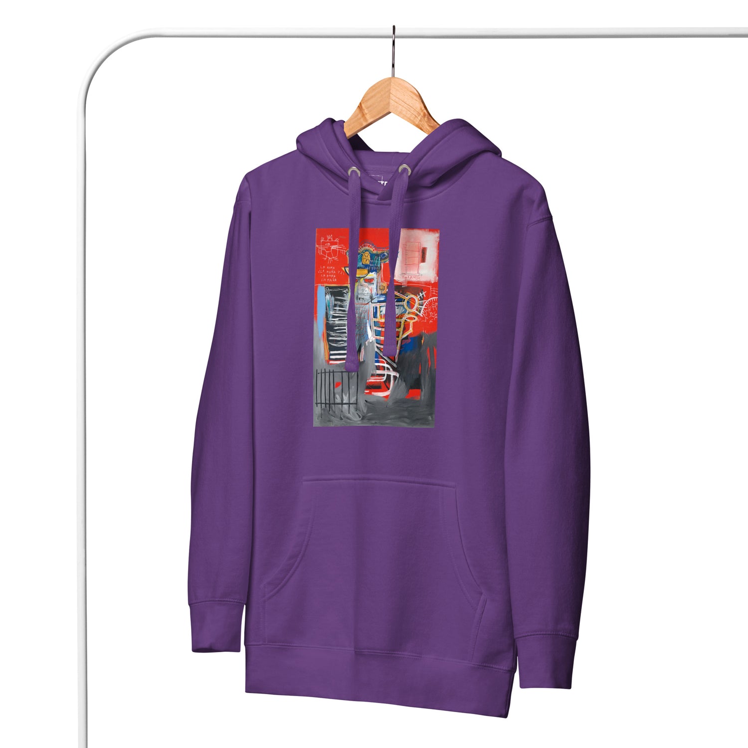 Jean-Michel Basquiat "La Hara" Artwork Printed Premium Streetwear Sweatshirt Hoodie Purple