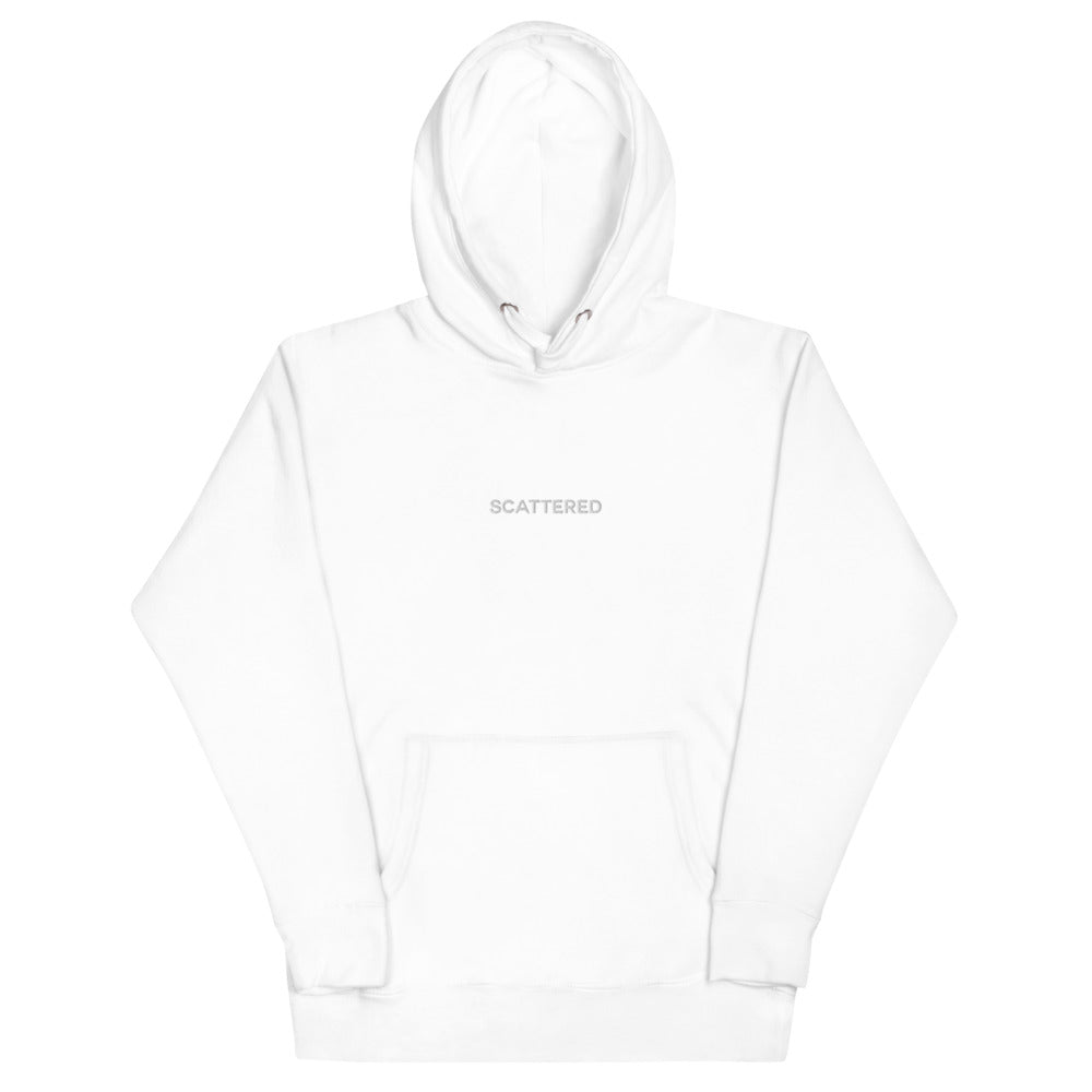White Embroidered Logo Hoodie